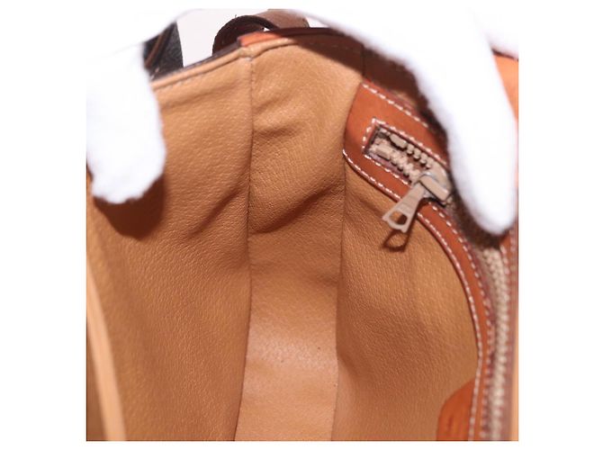 16 Céline Borsa a Spalla CELINE Macadam Canvas PVC Pelle Marrone Oro Auth 188782 D'oro - vista 19