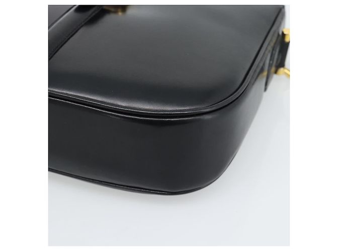 Céline Borsa a Spalla CELINE in Pelle Nera e Oro Auth fm5363 Nero D'oro - vista 10