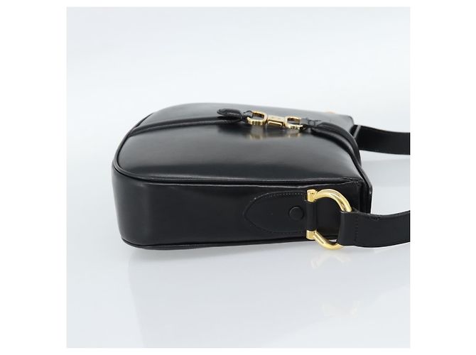 Céline Borsa a Spalla CELINE in Pelle Nera e Oro Auth fm5363 Nero D'oro - vista 5