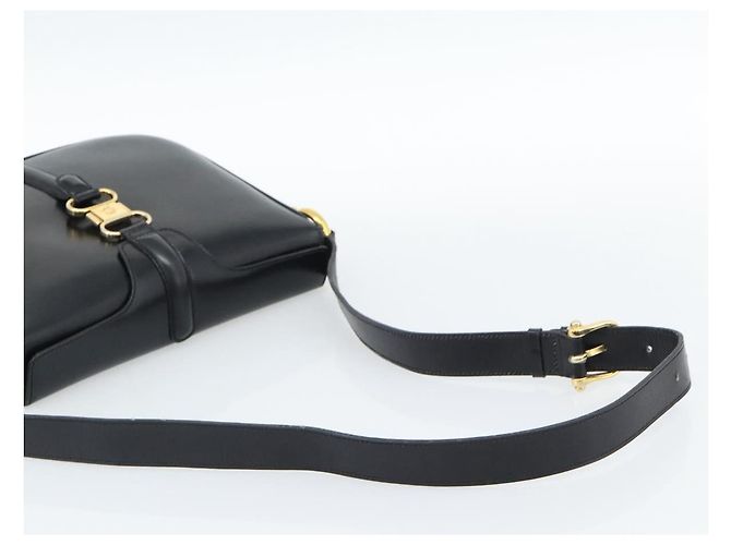 Céline Borsa a Spalla CELINE in Pelle Nera e Oro Auth fm5363 Nero D'oro - vista 7