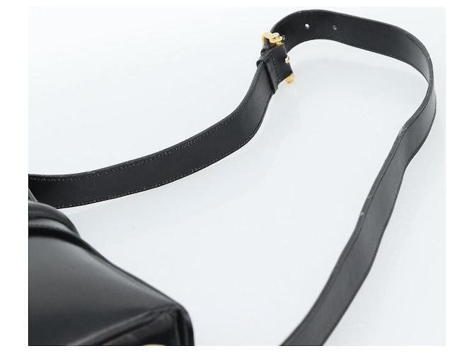 Céline Borsa a Spalla CELINE in Pelle Nera e Oro Auth fm5363 Nero D'oro - vista 8