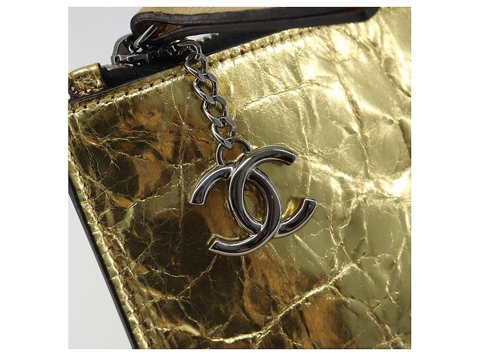 Clutch CHANEL in pelle, toni oro e argento, CC Auth BA13613SAM - vista 13