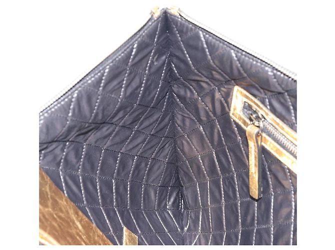 Clutch CHANEL in pelle, toni oro e argento, CC Auth BA13613SAM - vista 18