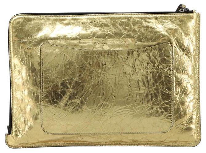 Clutch CHANEL in pelle, toni oro e argento, CC Auth BA13613SAM - vista 3