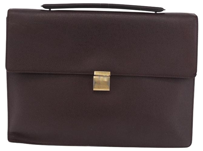 LOUIS VUITTON Taiga Porte Documents Angara Bag Acajou M30776 Auth bs35692 Marrone - vista 13