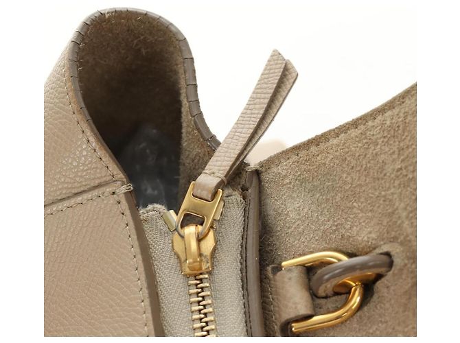 Céline Borsa CELINE Belt Bag Micro in pelle 2way Beige Oro Auth 185805M D'oro - vista 22