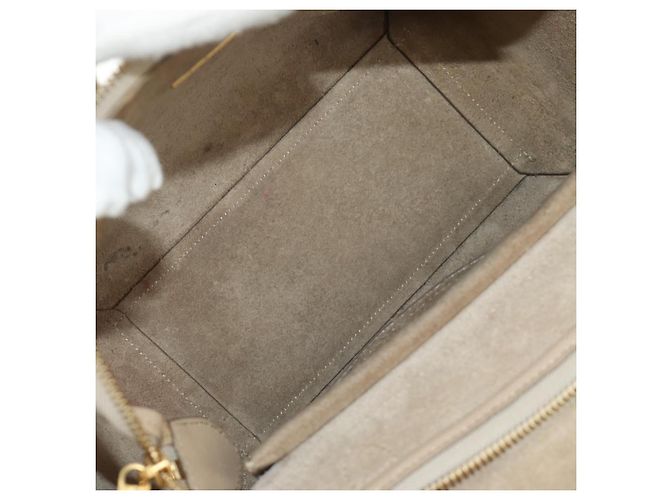 Céline Borsa CELINE Belt Bag Micro in pelle 2way Beige Oro Auth 185805M D'oro - vista 23