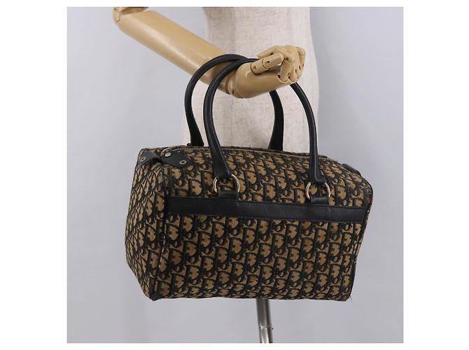 Borsa Christian Dior Trotter Canvas Blu Navy Argento Autentica ka4937 - vista 21