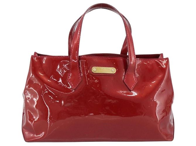 LOUIS VUITTON Monogram Vernis Wilshire PM Tasche Pomme D'amour M93642 Auth 189225 Rot - Ansicht 13