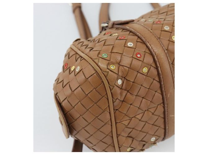 BORSA A SPALLA BOTTEGA VENETA INTRECCIATO Pelle Marrone Auth 188068A - vista 11