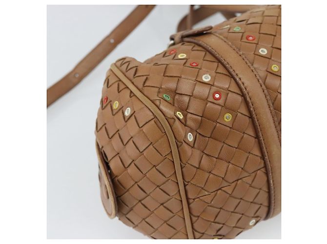 BORSA A SPALLA BOTTEGA VENETA INTRECCIATO Pelle Marrone Auth 188068A - vista 13