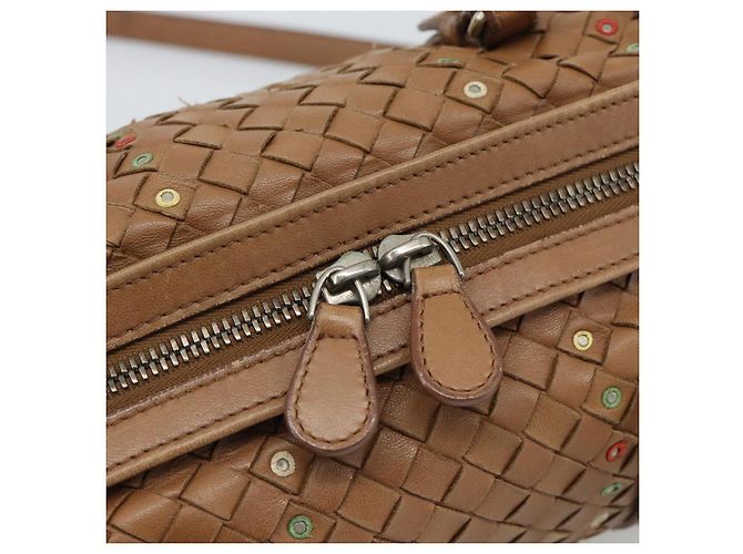 BORSA A SPALLA BOTTEGA VENETA INTRECCIATO Pelle Marrone Auth 188068A - vista 14