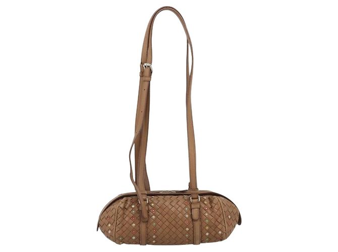 BORSA A SPALLA BOTTEGA VENETA INTRECCIATO Pelle Marrone Auth 188068A - vista 2