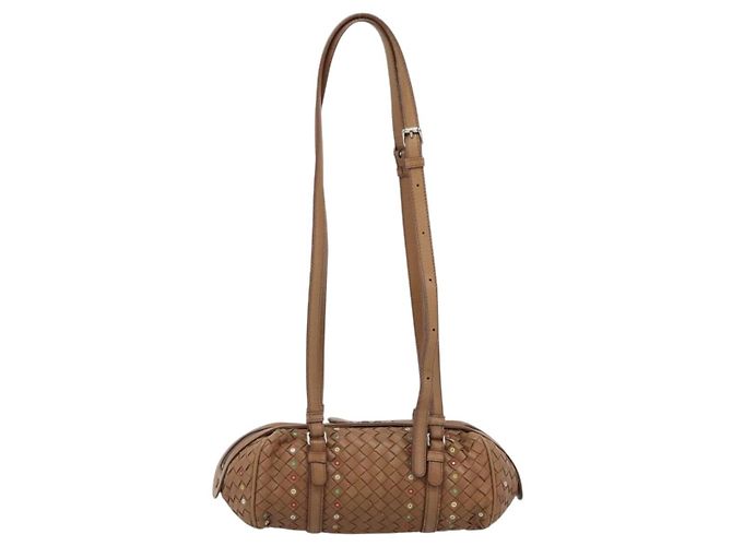 BORSA A SPALLA BOTTEGA VENETA INTRECCIATO Pelle Marrone Auth 188068A - vista 3