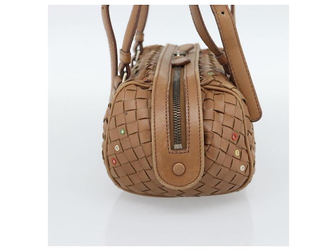 BORSA A SPALLA BOTTEGA VENETA INTRECCIATO Pelle Marrone Auth 188068A - vista 4