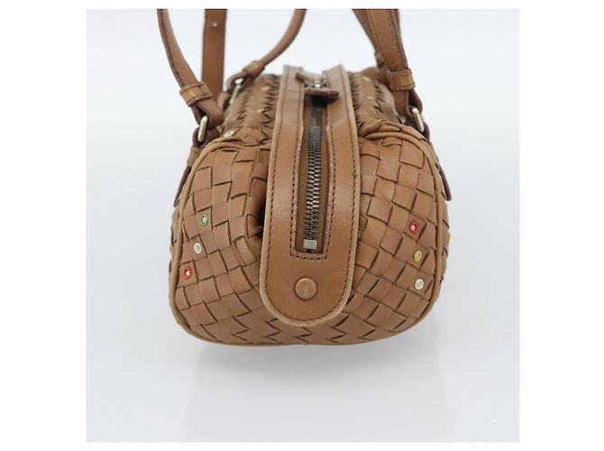 BORSA A SPALLA BOTTEGA VENETA INTRECCIATO Pelle Marrone Auth 188068A - vista 5