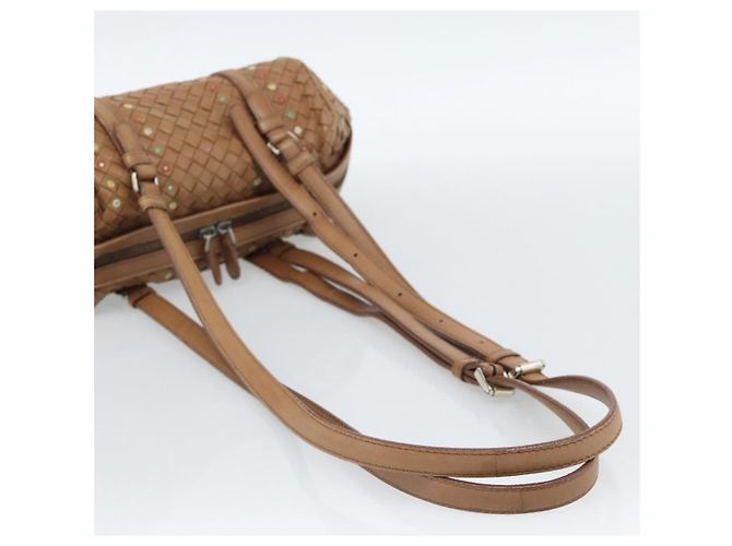 BORSA A SPALLA BOTTEGA VENETA INTRECCIATO Pelle Marrone Auth 188068A - vista 7