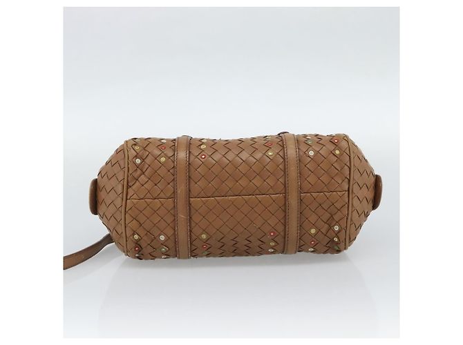 BORSA A SPALLA BOTTEGA VENETA INTRECCIATO Pelle Marrone Auth 188068A - vista 9