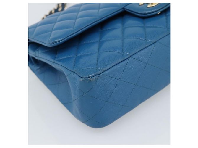 CHANEL Matelasse 25 Chain Shoulder Bag Caviar Skin Blue Gold CC Auth 189073SM D'oro - vista 11