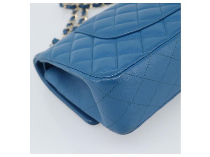 CHANEL Matelasse 25 Chain Shoulder Bag Caviar Skin Blue Gold CC Auth 189073SM D'oro - vista 13