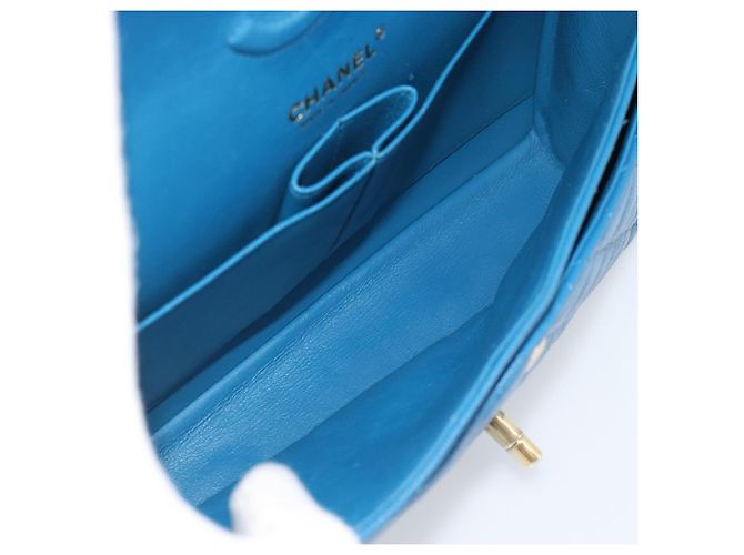 CHANEL Matelasse 25 Chain Shoulder Bag Caviar Skin Blue Gold CC Auth 189073SM D'oro - vista 17