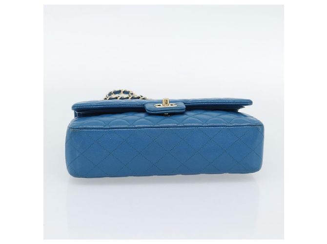 CHANEL Matelasse 25 Chain Shoulder Bag Caviar Skin Blue Gold CC Auth 189073SM D'oro - vista 9