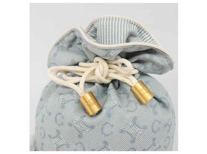 Céline Pochette CELINE C Macadam Canvas Azzurro Light Auth 187409A Blu chiaro - vista 12