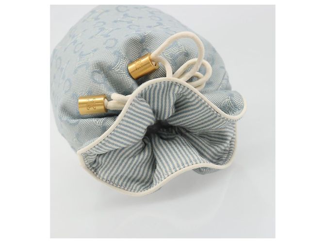 Céline Pochette CELINE C Macadam Canvas Azzurro Light Auth 187409A Blu chiaro - vista 6