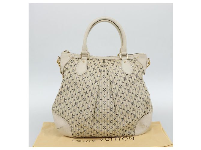 Borsa LOUIS VUITTON Mini Lin Croisette Marina PM Blu Beige M95494 Auth 188795V - vista 12