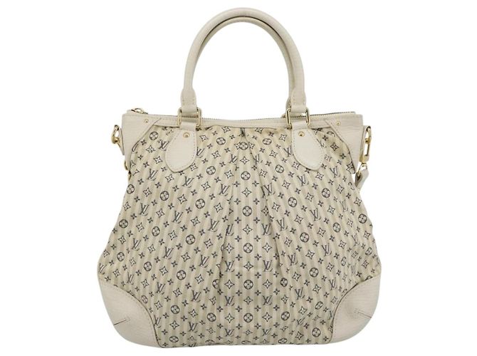 Borsa LOUIS VUITTON Mini Lin Croisette Marina PM Blu Beige M95494 Auth 188795V - vista 13
