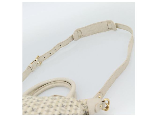Borsa LOUIS VUITTON Mini Lin Croisette Marina PM Blu Beige M95494 Auth 188795V - vista 15