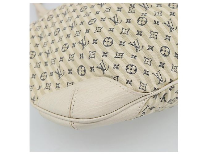 Borsa LOUIS VUITTON Mini Lin Croisette Marina PM Blu Beige M95494 Auth 188795V - vista 17