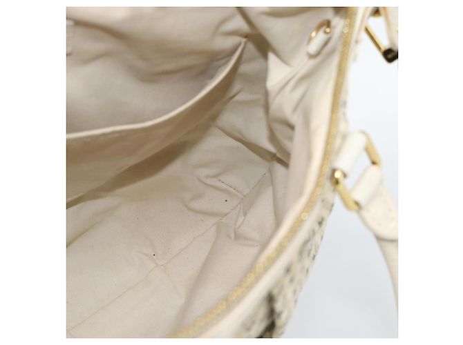 Borsa LOUIS VUITTON Mini Lin Croisette Marina PM Blu Beige M95494 Auth 188795V - vista 21