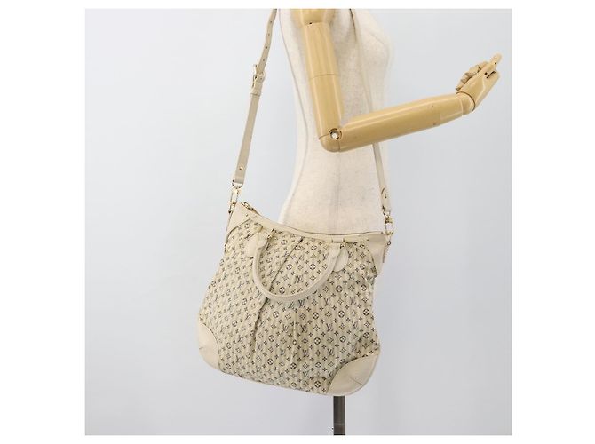 Borsa LOUIS VUITTON Mini Lin Croisette Marina PM Blu Beige M95494 Auth 188795V - vista 24