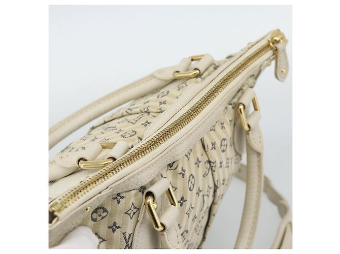Borsa LOUIS VUITTON Mini Lin Croisette Marina PM Blu Beige M95494 Auth 188795V - vista 6