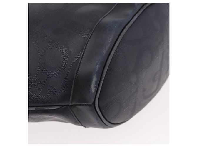 Borsa Tote Christian Dior Trotter Canvas Navy Gold Auth ka4935 D'oro Blu navy - vista 12