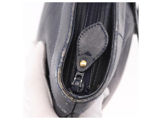 Borsa Tote Christian Dior Trotter Canvas Navy Gold Auth ka4935 D'oro Blu navy - vista 15
