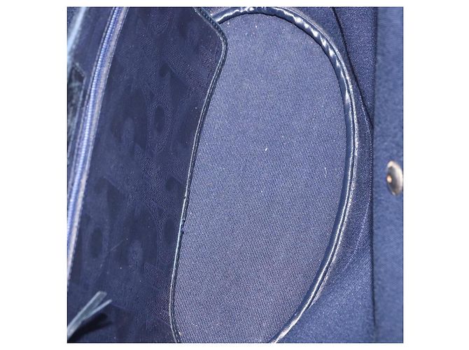 Borsa Tote Christian Dior Trotter Canvas Navy Gold Auth ka4935 D'oro Blu navy - vista 17