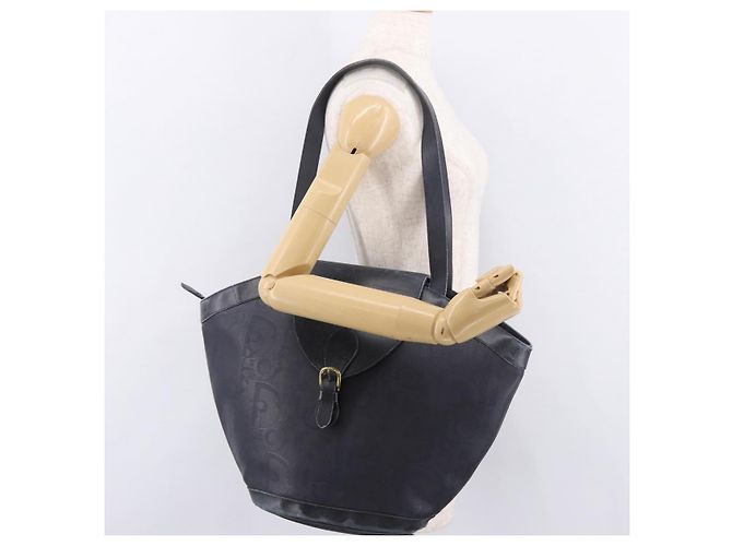 Borsa Tote Christian Dior Trotter Canvas Navy Gold Auth ka4935 D'oro Blu navy - vista 22