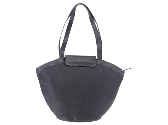 Borsa Tote Christian Dior Trotter Canvas Navy Gold Auth ka4935 D'oro Blu navy - vista 3