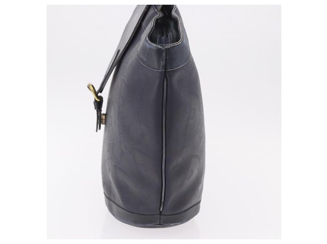 Borsa Tote Christian Dior Trotter Canvas Navy Gold Auth ka4935 D'oro Blu navy - vista 4