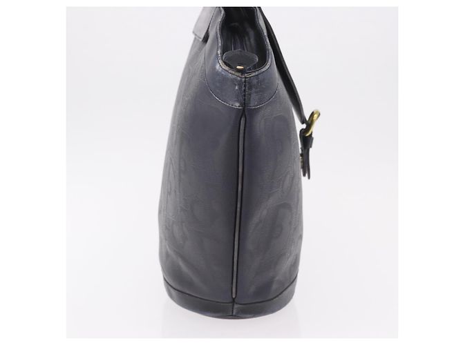 Borsa Tote Christian Dior Trotter Canvas Navy Gold Auth ka4935 D'oro Blu navy - vista 5