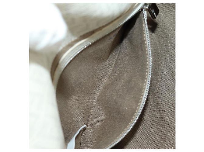 FENDI Zucchino Canvas Mamma Baguette Tasche PVC Weiß Silber Authentisch yk20548SAM - Ansicht 24