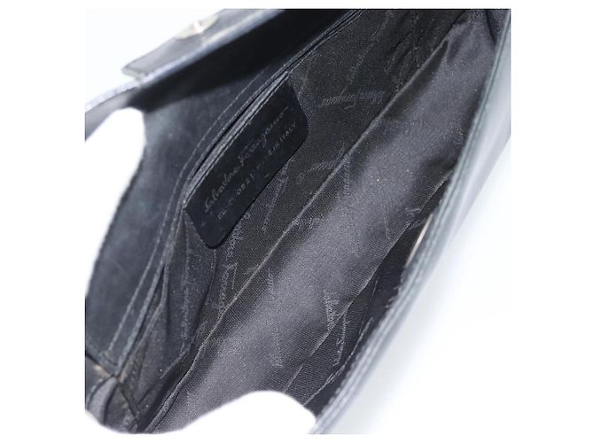 Borsa a tracolla Salvatore Ferragamo Gancini in pelle nera e argento Auth ka4963 Nero - vista 15