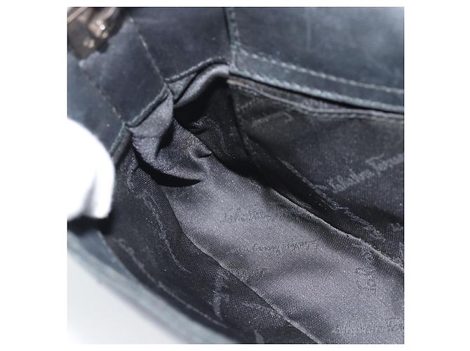 Borsa a tracolla Salvatore Ferragamo Gancini in pelle nera e argento Auth ka4963 Nero - vista 17