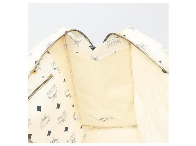 Borsa Tote MCM Vicetos Logogram PVC Leather White Auth 187455 Bianco - vista 20