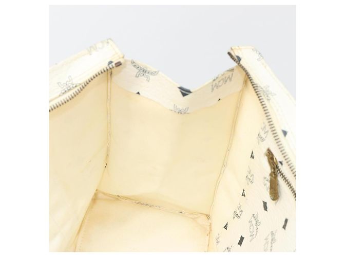 Borsa Tote MCM Vicetos Logogram PVC Leather White Auth 187455 Bianco - vista 22