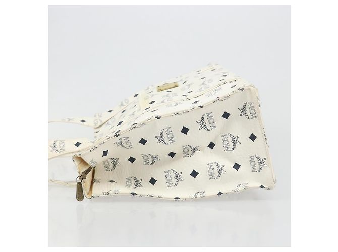 Borsa Tote MCM Vicetos Logogram PVC Leather White Auth 187455 Bianco - vista 5