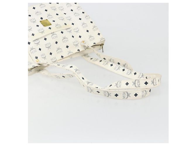 Borsa Tote MCM Vicetos Logogram PVC Leather White Auth 187455 Bianco - vista 7