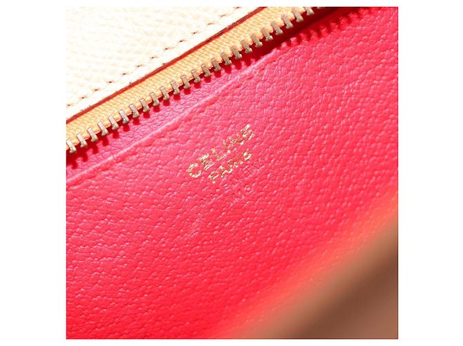 Céline Borsa CELINE in pelle 2way Arancione Oro Auth hk3792 D'oro - vista 19